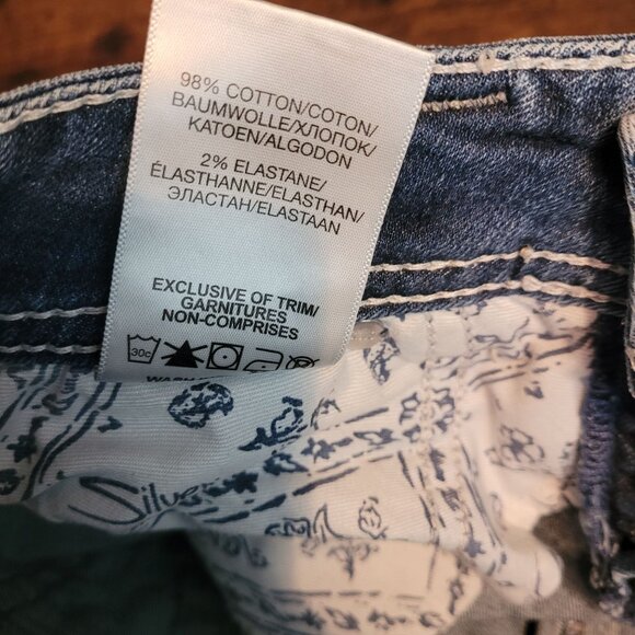 Silver Jeans Sz 28 Suki Mid Capri Super Stretch Tummy Control Medium Light Wash - Picture 8 of 14